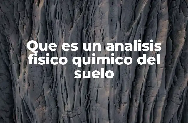 Que es un Analisis Fisico Quimico Del Suelo