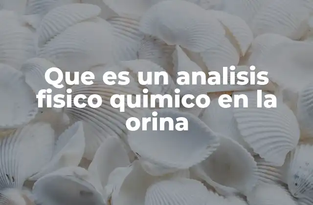 Que es un Analisis Fisico Quimico en la Orina