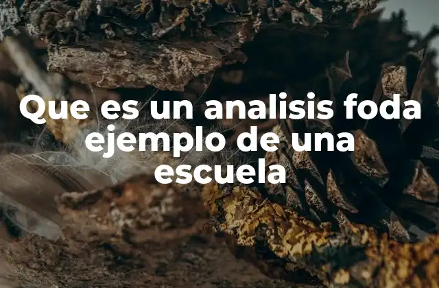 Que es un Analisis Foda Ejemplo de una Escuela
