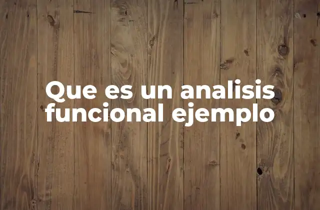 Que es un Analisis Funcional Ejemplo