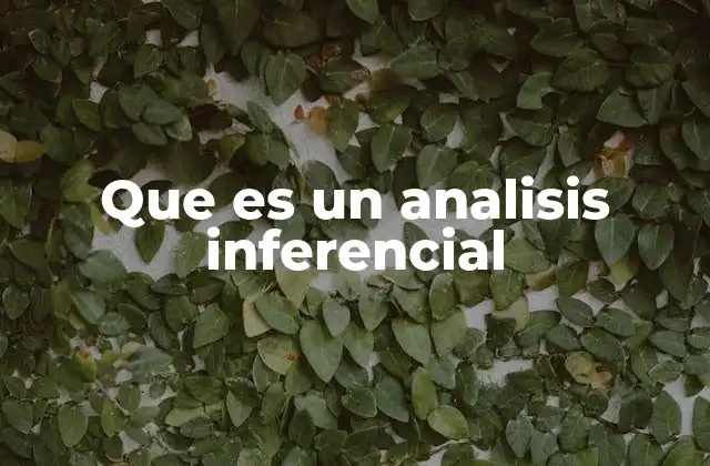 Que es un Analisis Inferencial