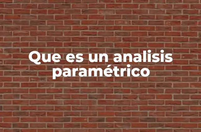 Que es un Analisis Paramétrico