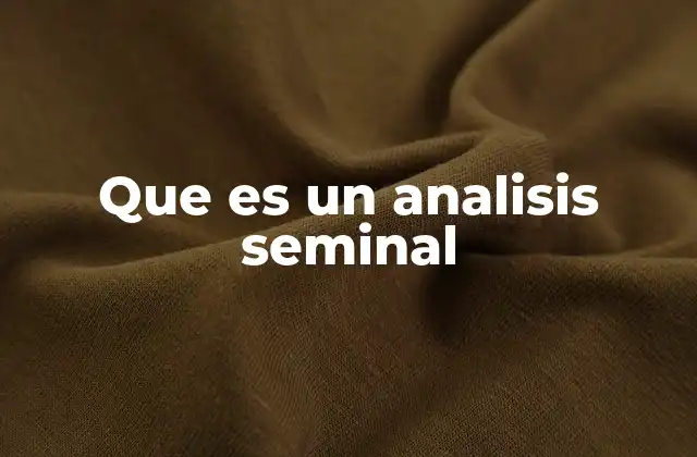 Que es un Analisis Seminal