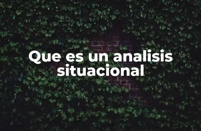 Que es un Analisis Situacional