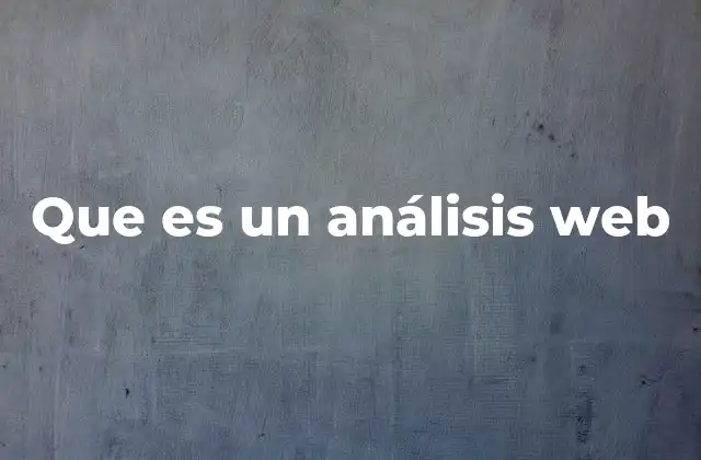 Que es un Análisis Web