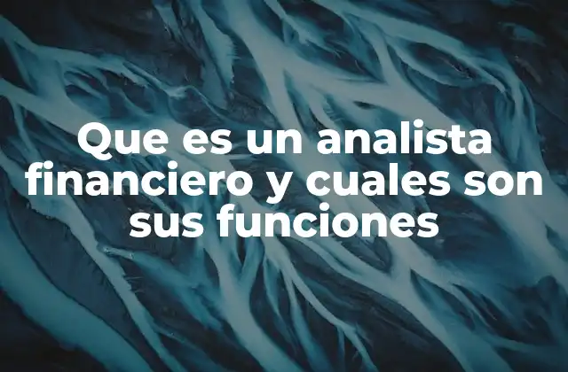 Que es un Analista Financiero y Cuales Son Sus Funciones