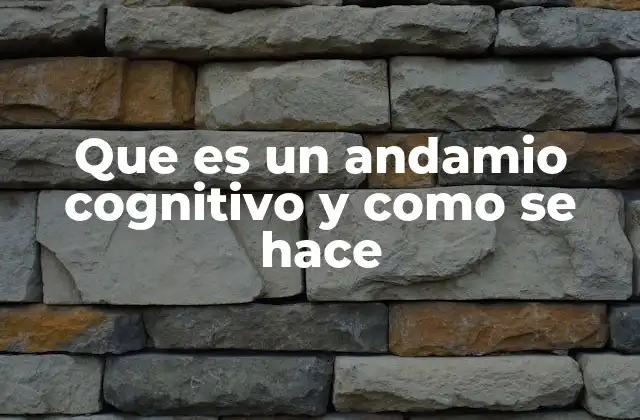 Que es un Andamio Cognitivo y como Se Hace