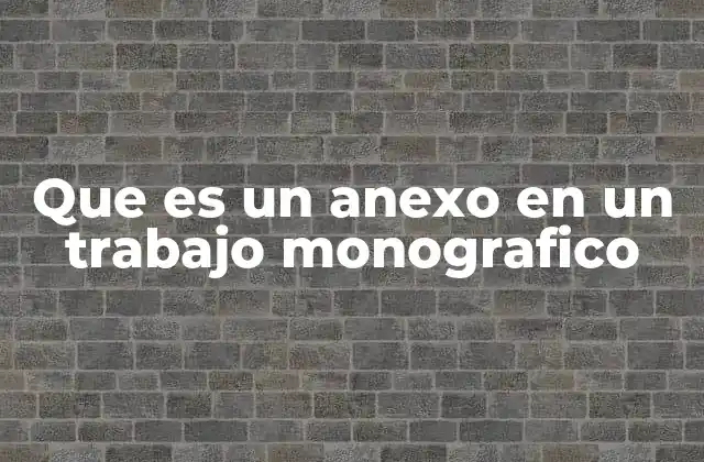 Que es un Anexo en un Trabajo Monografico
