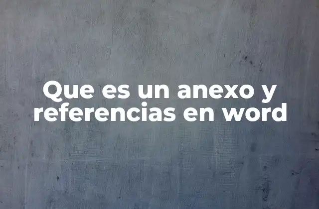 Que es un Anexo y Referencias en Word