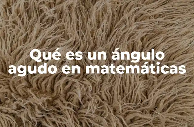 Qué es un Ángulo Agudo en Matemáticas