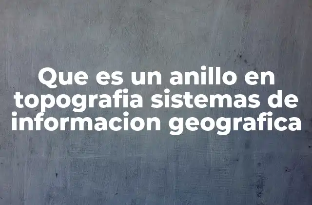 Que es un Anillo en Topografia Sistemas de Informacion Geografica