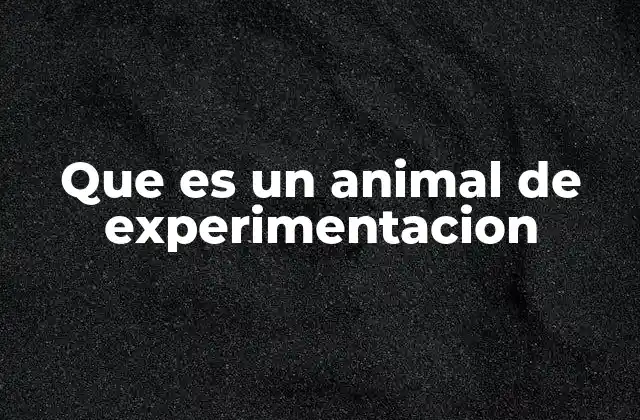 Que es un Animal de Experimentacion