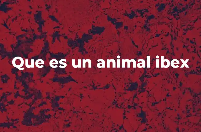Que es un Animal Ibex