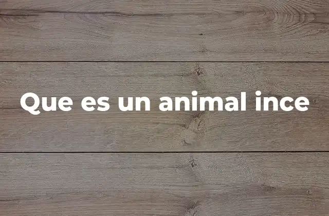 Que es un Animal Ince