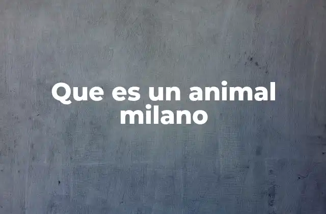 Que es un Animal Milano