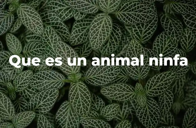 Que es un Animal Ninfa