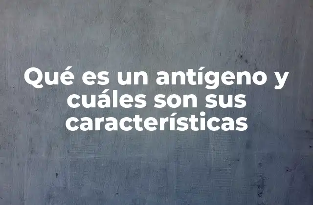 Qué es un Antígeno y Cuáles Son Sus Características