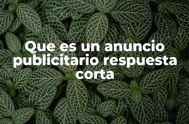 Que es un Anuncio Publicitario Respuesta Corta