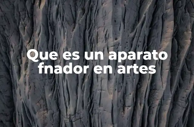 Que es un Aparato Fnador en Artes
