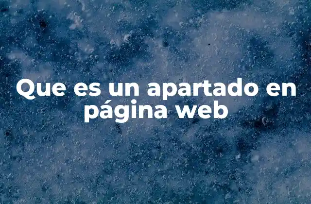 Que es un Apartado en Página Web
