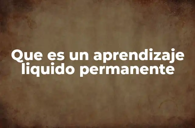 Que es un Aprendizaje Liquido Permanente 2 Aprendizaje continuo en la era digital