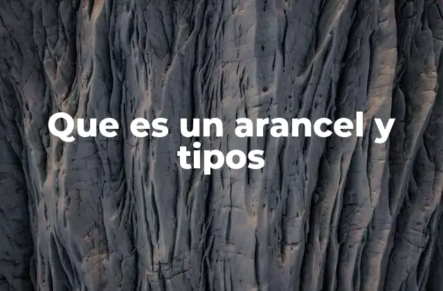 Que es un Arancel y Tipos