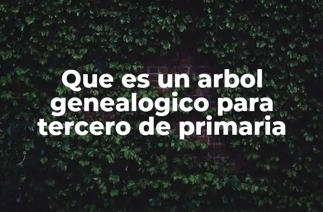 Que es un Arbol Genealogico para Tercero de Primaria