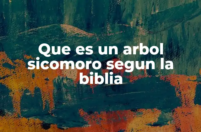 Que es un Arbol Sicomoro Segun la Biblia