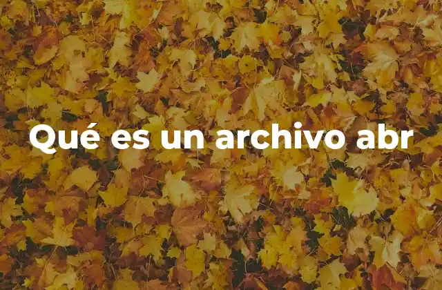 Qué es un Archivo Abr