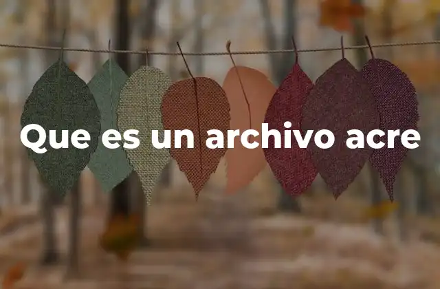 Que es un Archivo Acre