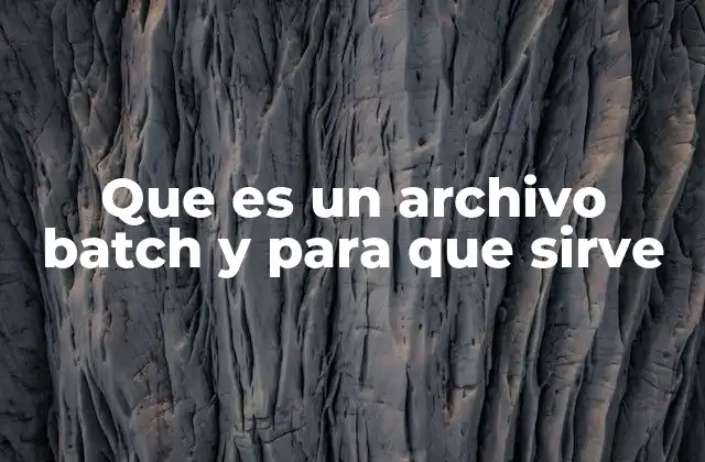 Que es un Archivo Batch y para que Sirve