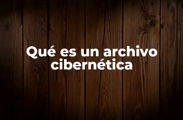 Qué es un Archivo Cibernética