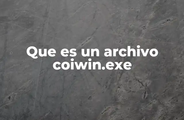 Que es un Archivo Coiwin.exe