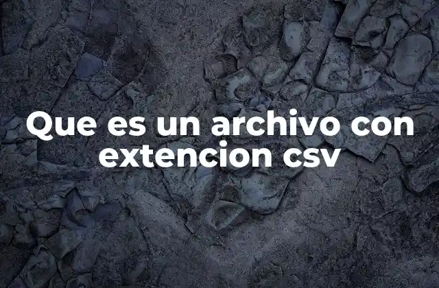 Que es un Archivo con Extencion Csv