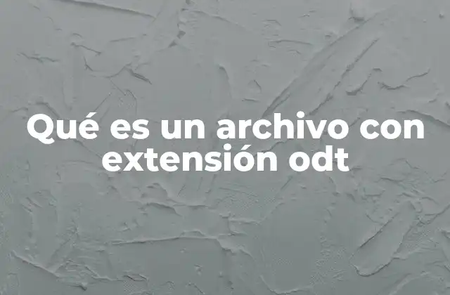 Qué es un Archivo con Extensión Odt