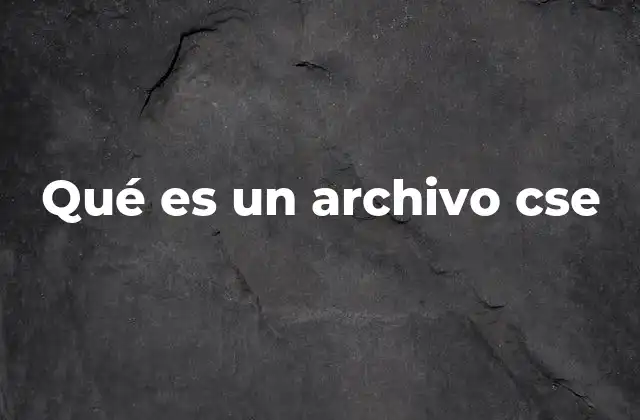 Qué es un Archivo Cse