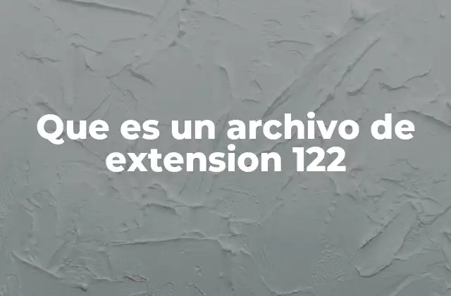 Que es un Archivo de Extension 122