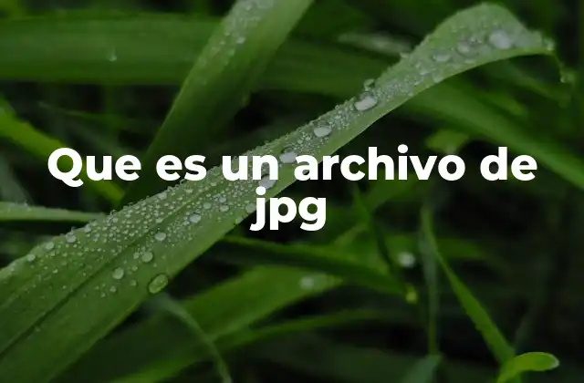 Que es un Archivo de Jpg