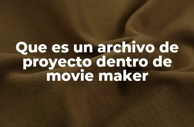Que es un Archivo de Proyecto Dentro de Movie Maker 2 Cómo funciona un archivo de proyecto en la edición de video