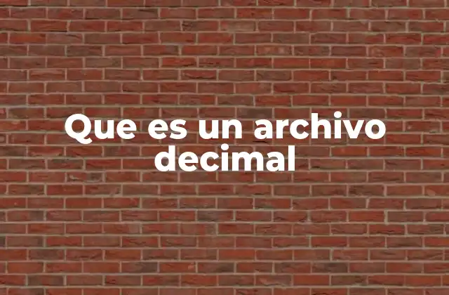 Que es un Archivo Decimal