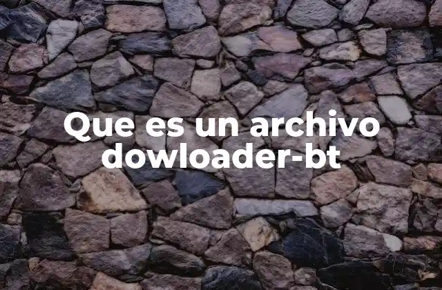 Que es un Archivo Dowloader-bt