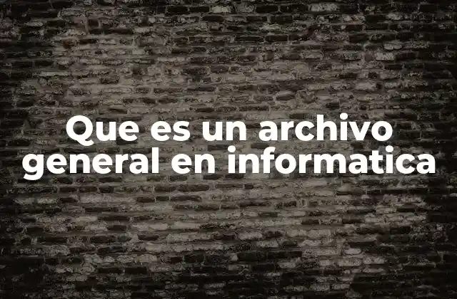 Que es un Archivo General en Informatica