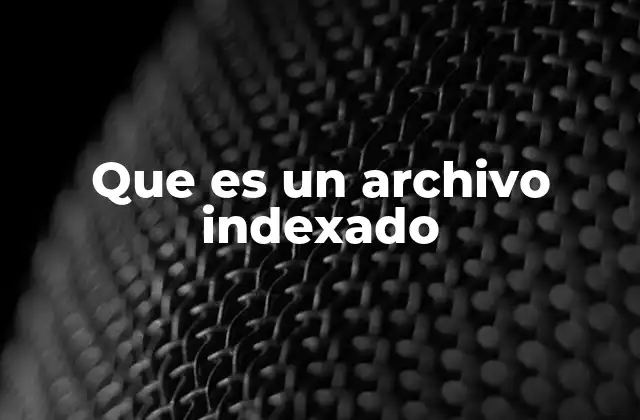 Que es un Archivo Indexado