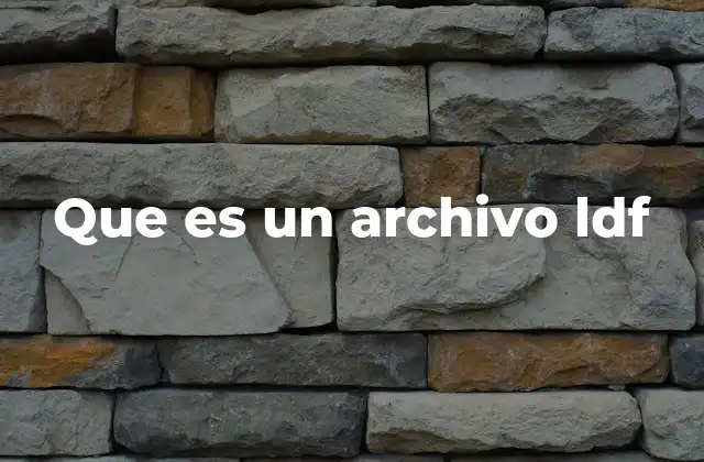Que es un Archivo Ldf