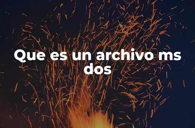 Que es un Archivo Ms Dos