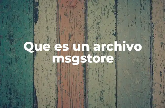 Que es un Archivo Msgstore