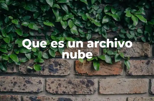 Que es un Archivo Nube
