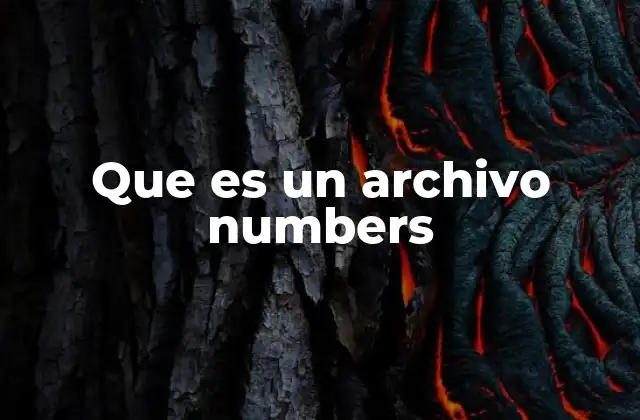 Que es un Archivo Numbers