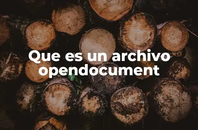 Que es un Archivo Opendocument