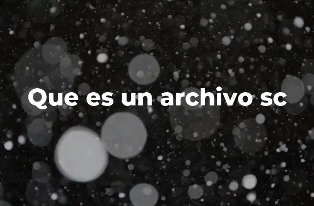 Que es un Archivo Sc